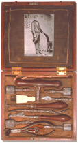 Seventeenth century skull trepanation set